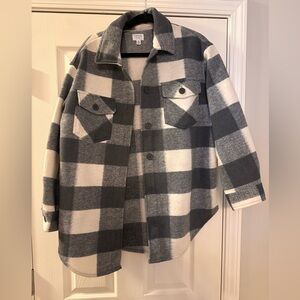 Time and Tru Gray Plaid Shirt